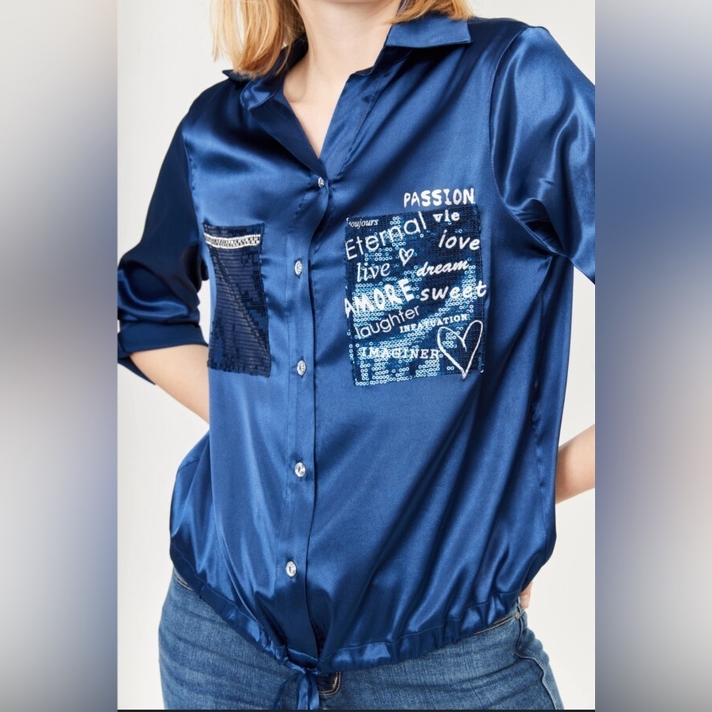 💫Frank Lyman💫 Montreal Design Collection Printed Silk Blouse, EUC, Retails $191 - Picture 15 of 15